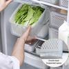Yousheng 4-In-1 Fruit Vegetable Storage Container with Removable Filter Leak-Proof Airtight PP Storage Box for Washing Draining Stackable Kitchen Food