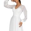 Spring Summer Women's Long Dress, European American Sexy Long Sleeve Chiffon Mesh Maxi Dress Evening Party Gown