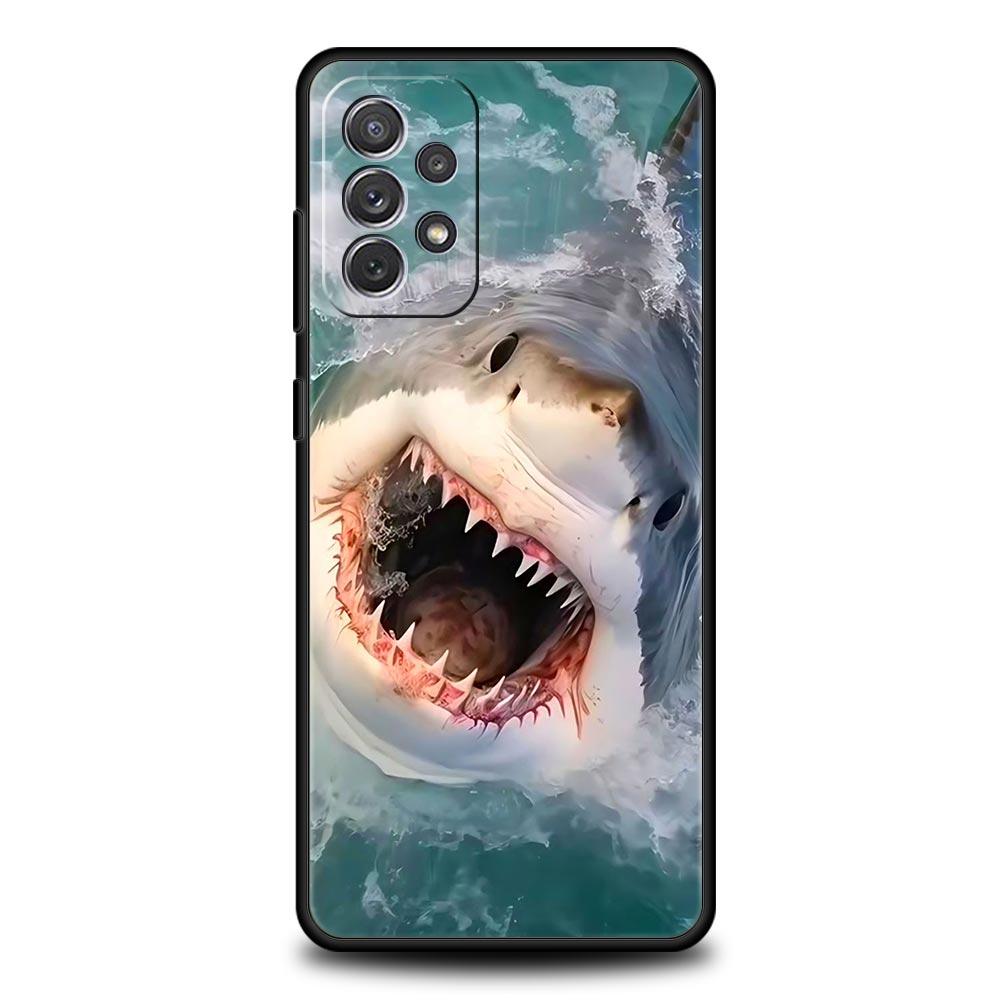 Phone Case For Samsung Galaxy A17 A15 A13 A51 A71 A41 A31 A21S A07 A03S A05 A35 A55 A23 A25 A33 A53 A73 5G Cover Shark