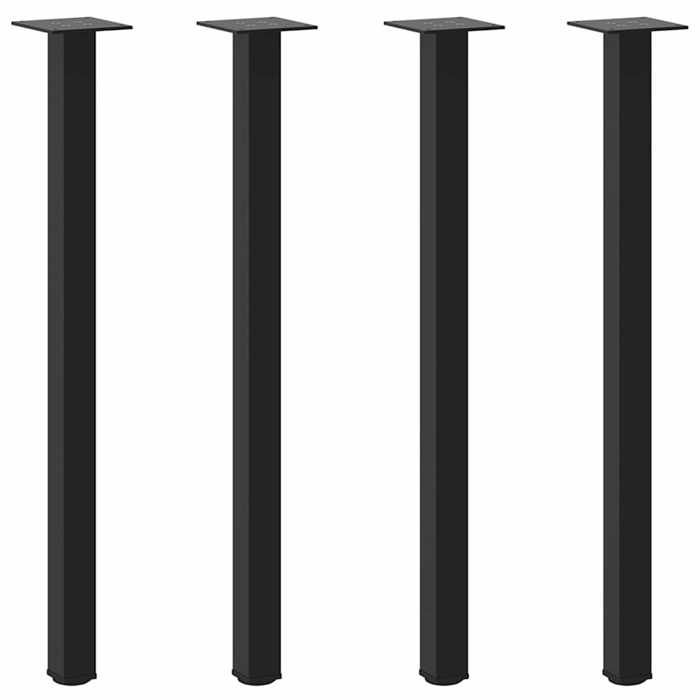 VidaXL Console Table Legs 4 Pieces Black 72-74 Cm Steel 4012456