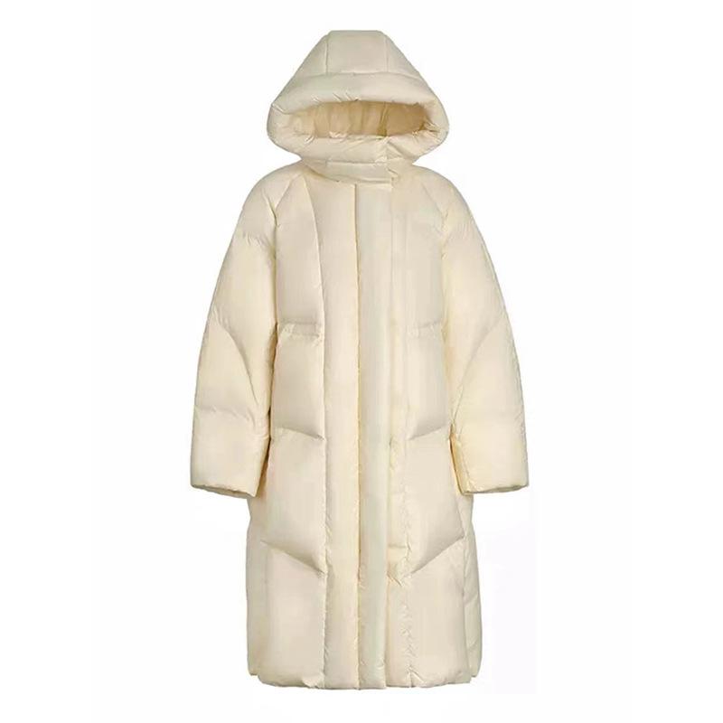 High-end Big Quilt Down Jacket Women's Long 2025 Winter Fashion Thickened Over the Knee Loose Meat Jacket Tide