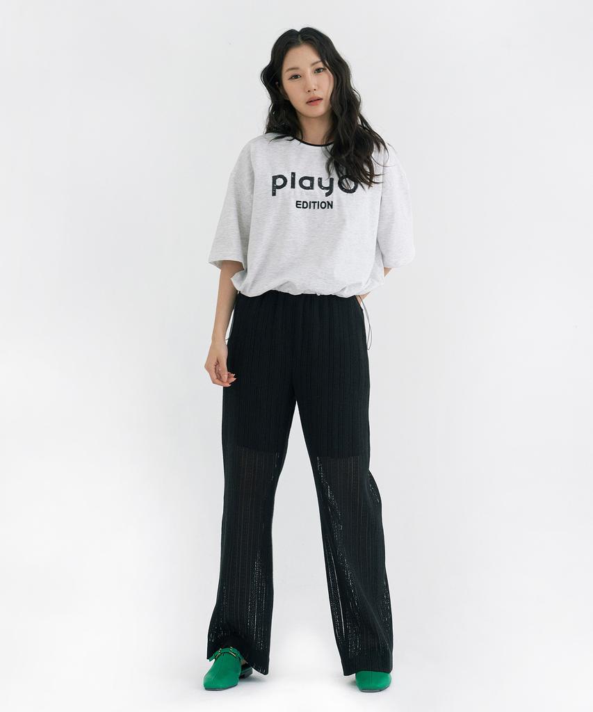 Peulleio Wide Fit Lace Pants _ Black