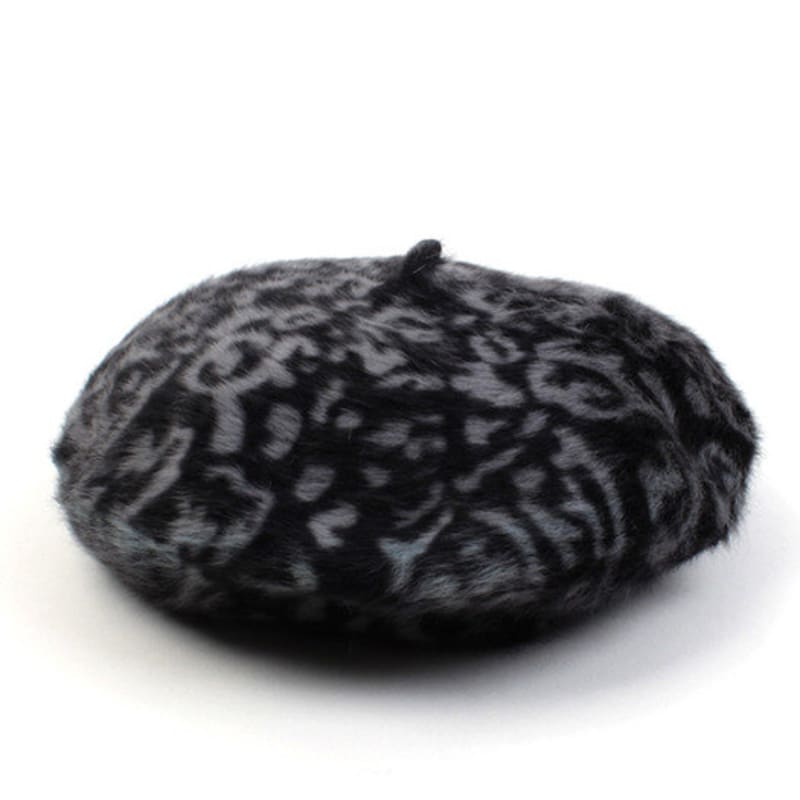 Universal Chemistry Leopard Fur Gray Beret
