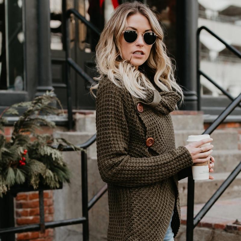 2026 Autumn-Winter Women's Long Sleeve Irregular Knit Sweater - European & American Trend