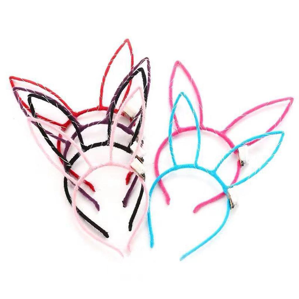 10 Pieces Ear Headband Flashing Lighting Hairband Feather Decorative Headwear Adult Unisex Battery Operated Cosplay Dancing