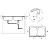 Double Kitchen Sink Silver 800x600x155 mm Stainless Steel