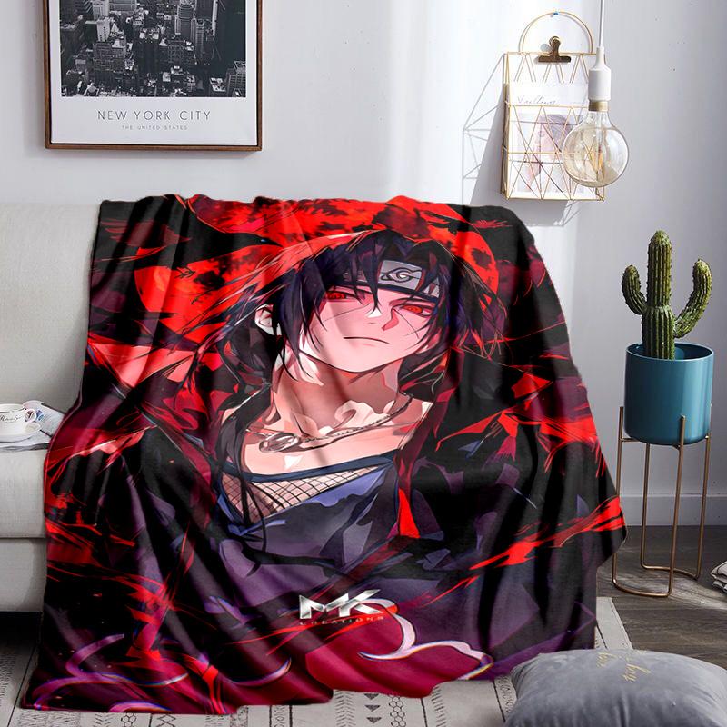 Dark Anime Ninja Character Blanket Lightweight Ideal Bedding Blanket Perfect for Travel, Camping, Living Rooms, Offices, Sofas, Fan Christmas Gift