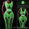 Linlinting Plus Size Glow-in-the-Dark Fishnet Bodystocking with Luminous Bandeau and Socks