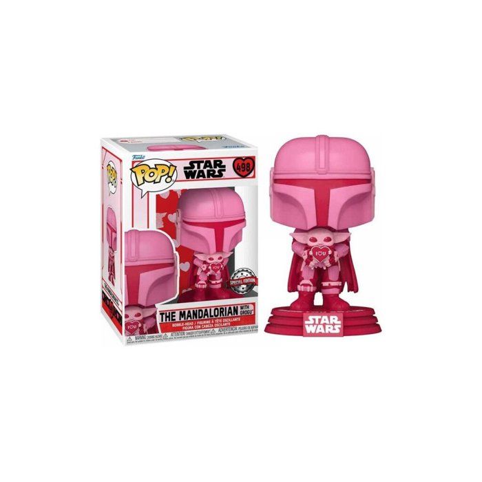 Figurine Funko Pop Star Wars Valentines The Mandalorian with Grogu Multicolore