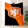 Orange Lion Crest Design Patterned Flannel Blanket Perfect for the Bedroom Living Room, Sofa, or a Little Nap