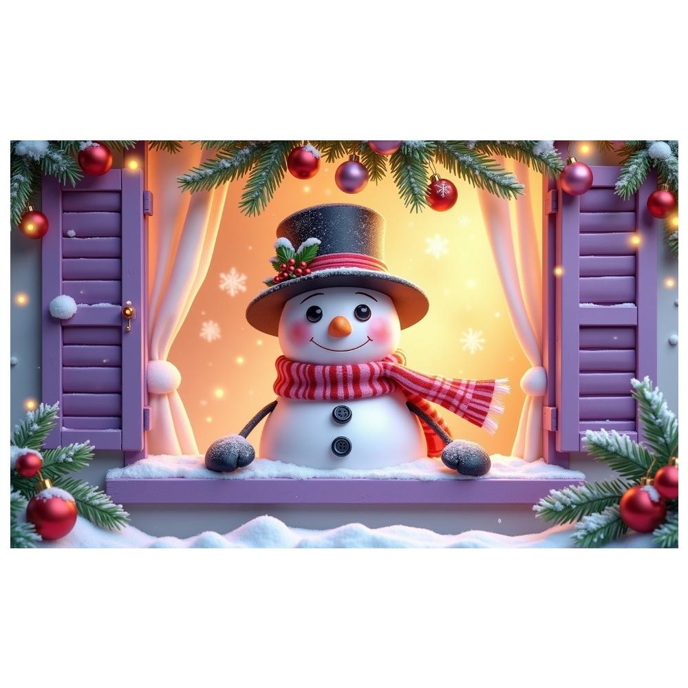 Snowman Display Christmas Ornaments Christmas Decoration Banner Christmas Banner Snowman Design Festive Display For New Year