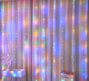 Christmas Lights LED Fairy String Curtain Lights 8 Mode Remote USB Festoon Christmas Decor For Home Holiday New Year Lamp