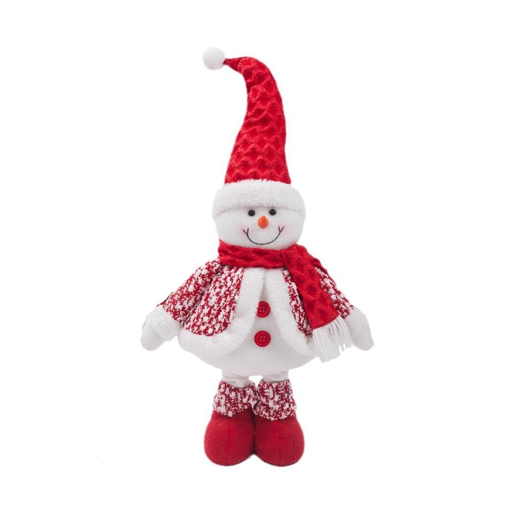 Cartoon Christmas Telescopic Doll Handmade Plush Doll Santa Claus Toy  Living Room