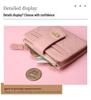 2024 Spring Women's High-End Zipper Coin Purse: Short Solid Color Wallet & Card Holder