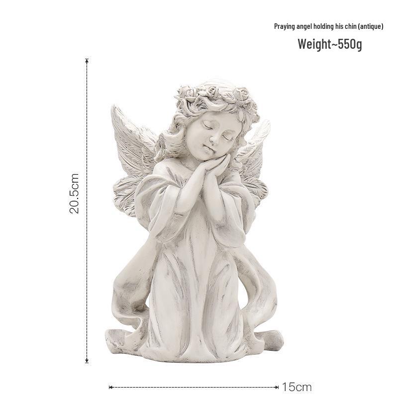 Nordic Angel Girl Sculpture - Resin Figurine for Living Room Décor