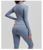 Gray & Blue High Elastic Yoga Suit: Tall Slim Waist & Lifting Buttocks Fitness Set