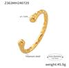European American INS Style Irregular Hammered Texture Bracelet, 18k Gold-Plated Titanium Steel, Simple Retro Design.