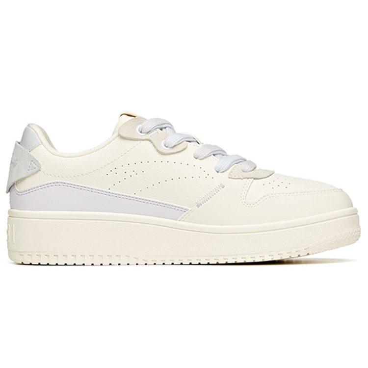 Anta Life Collection Synthetic Leather Slip Resistant Abrasion Resistant Low top Skateboard Shoes Women's White Purple 922118018-1