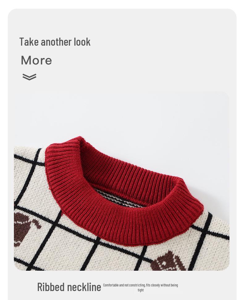 DUUDUU Kids' Knitwear: Thick Korean-Style Toddler Sweater for Boys - Autumn/Winter Warmth