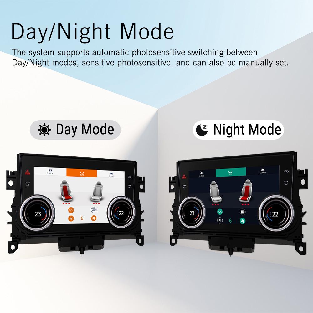 Compatible with Land Rover Range Rover Evoque ('12-'18) 7-inch LCD Touchscreen Air Conditioning Panel Upgrade.