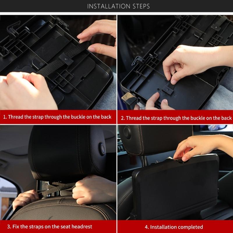 Car Backseat Multifunctional Organizer Folding Table Food Tray Drink Holder ABS