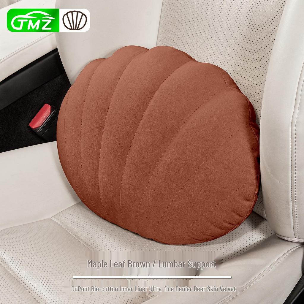 Suede Plush Lumbar Pillow for Car Headrest - Fits Mercedes-Maybach, BMW, Tesla, Xpeng P7 - Head & Neck Support