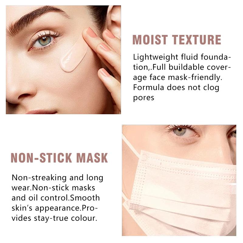 Bsimone Face Base Liquid Foundation Makeup Concealer Waterproof Brighten Whitening Long Lasting Bb Cream Cosmetics