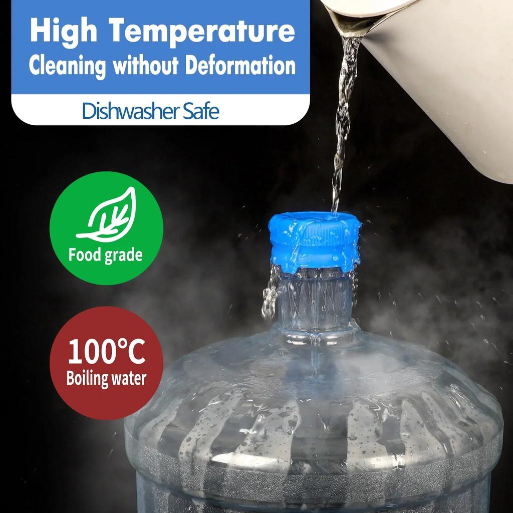 5 Pack 3 5 Gallon Water Jug Cap Reusable Non Spill 55mm Water Bottle Caps Silicone Replacement Cap Lids Anti Splash 5 Pack