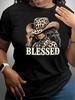 Plus Size, Women's Plus Size Cowgirl 'Blessed' Western T-Shirt - Soft Short Sleeve Crew Neck Top Wit