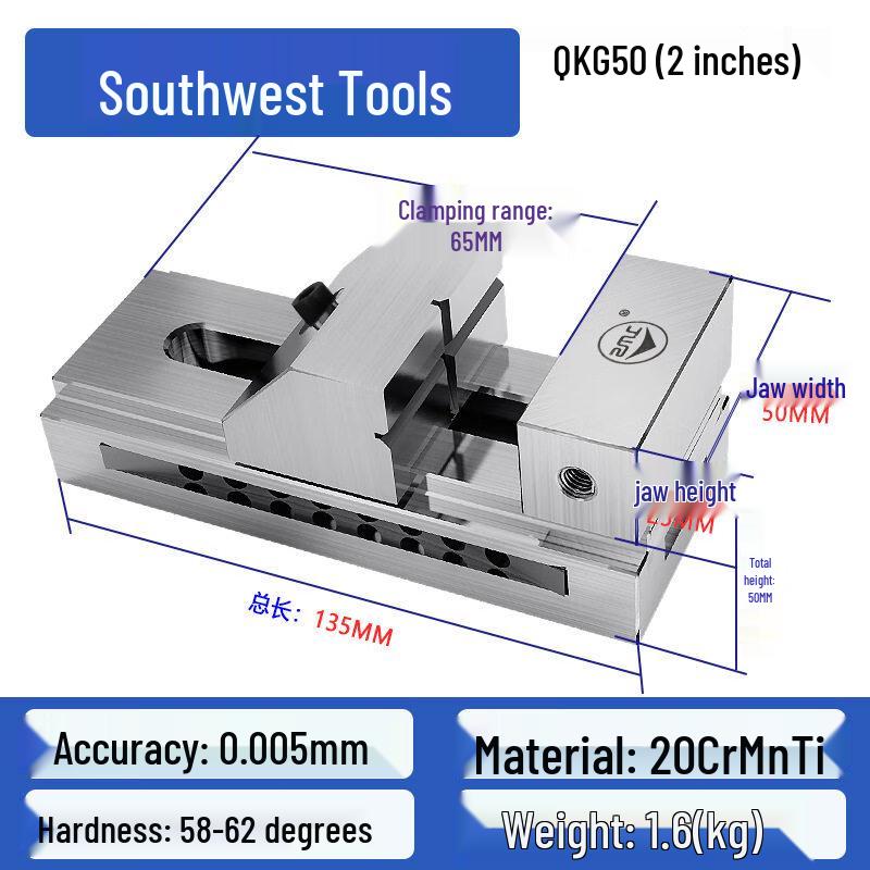 

Yundu 2-inch High-Precision Quick-Action Flat-Jaw Vise