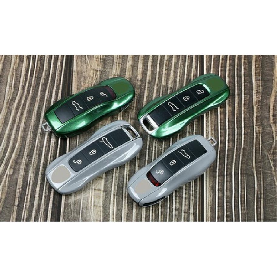 Luxury Gray Green Car Remote Key Case Replace Trim For Porsche Macan Cayenne 911