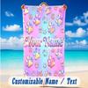 Dog Theme Beach Towel Personalized Custom Name & Text Soft Quick Dry Beach Towel for Swimming Travel