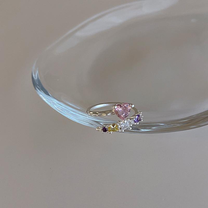 Стильное кольцо-сердце из матового металла высокого класса с универсальным дизайном для женщин J3737