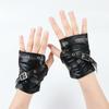Black Punk Wristband Y2K Fingerless Mittens Unique Half-finger Gloves  Cosplay