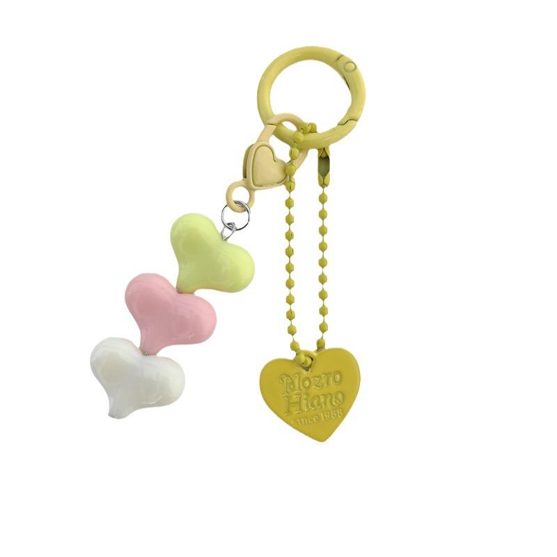 Cartoon Heart Macaron Keychain Pendant Ornament for Girls