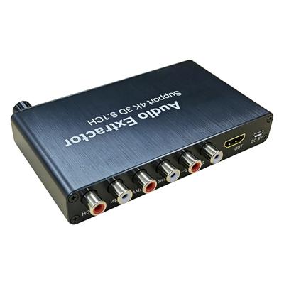 4K 3D 5.1 Channel 5.1CH Sound Extractor Decoding Sound Video Converter for Game Console Laptop PC To TV Monitor