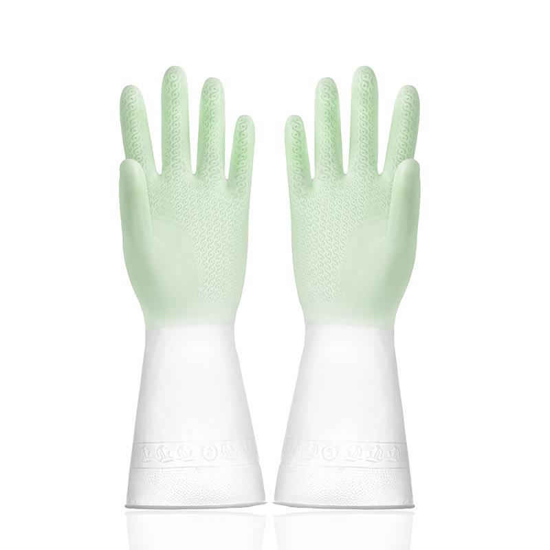 Durable Waterproof Dishwashing Gloves - Wear-Resistant Rubber Latex Cleaning Gloves for Kitchen and Laundry Tasks.