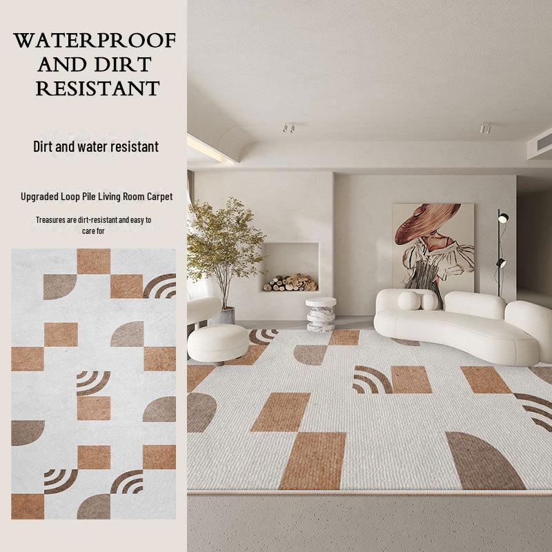 Luxury British Retro Non-Slip Living Room Carpet with High-End Loop Pile