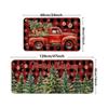 2pcs  Winter Christmas Red Truck Rug Home Decoration, Kitchen And Laundry Room Floor Mat Set, Durable And Water-Absorbent
