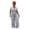 Plus Size Women's Fashion Casual Button Jumpsuit - European and American Style