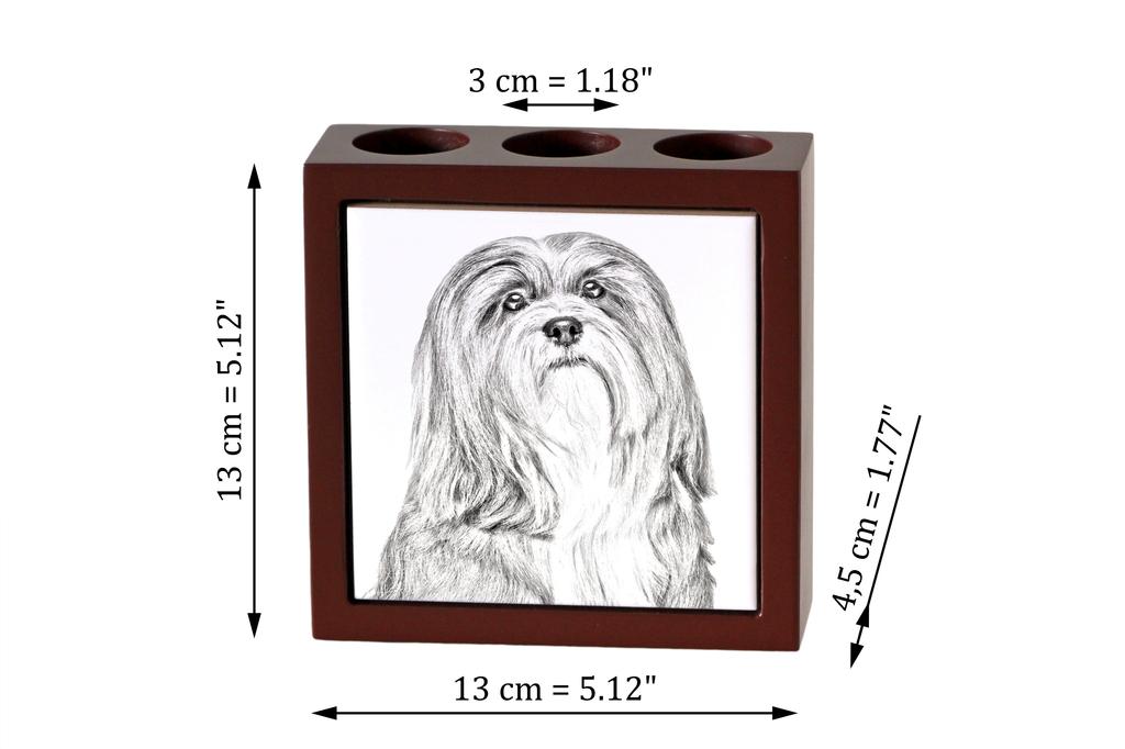 Lhasa Apso – Pen holder with a dog, desk organizer with a print | Art-Dog