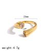 Exquisite Sparkling Peach Heart Zircon Fashion Stainless Steel Rings For Women 18K Gold Plated Jewelry Waterproof Accessories