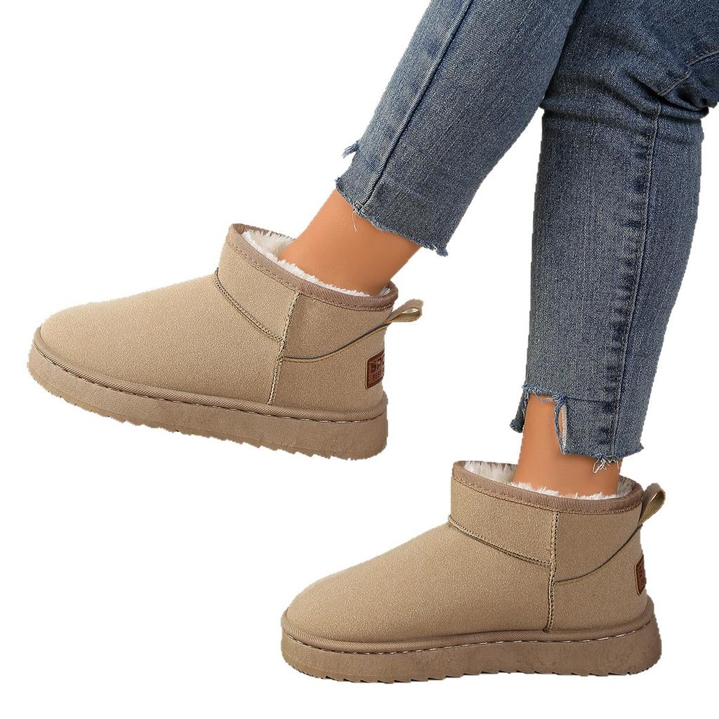 Autumn Winter Short Snow Boots for Women Solid Color Thicken Warm Cotton Shoes Woman Thick Bottom Non Slip Platform Botas Mujer
