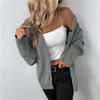Women S Solid Color Hooded Knit Cardigan Sweater Single Breasted Long Sleeve Autumn Winter