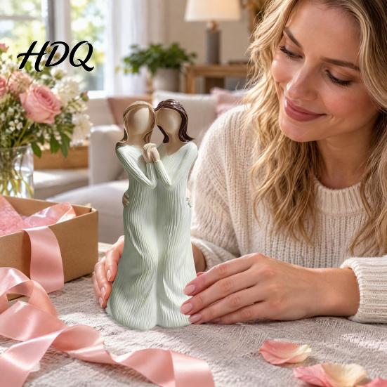 Angel Figurines for Home Decor Sister Figurines Hand Carved Resin Statue Living Room Unique Gifts Best Friends Bedroom Decor Heartwarming Friendship