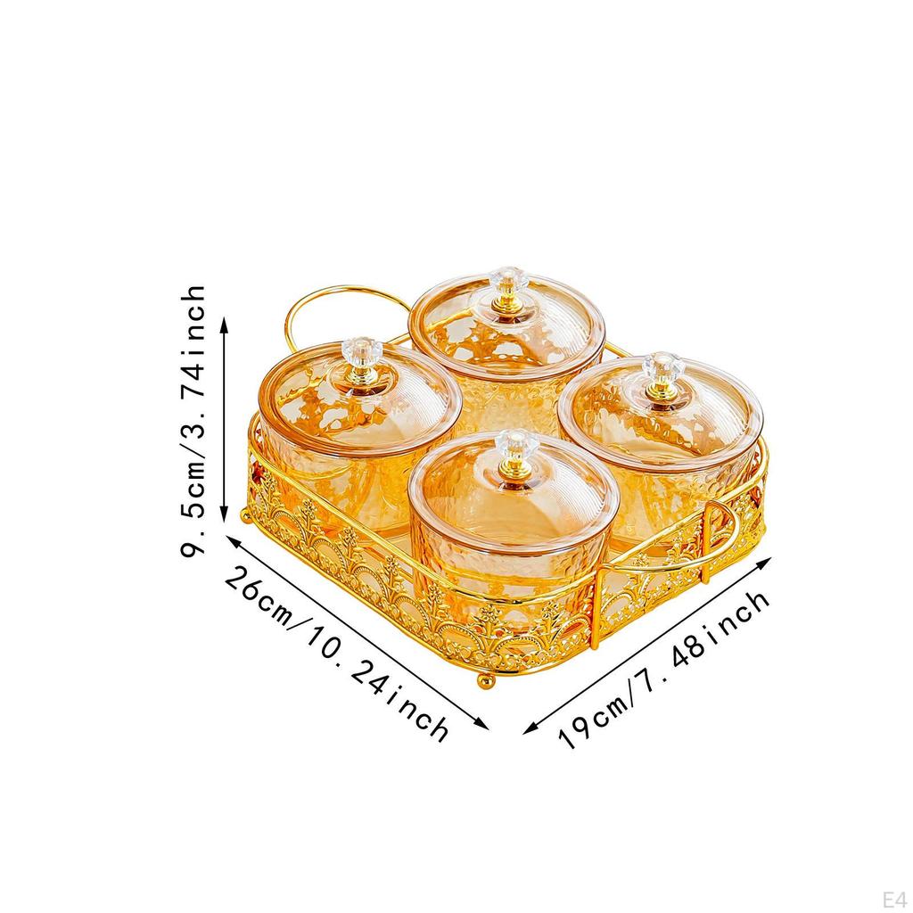 Dried Fruit Plate Appetizer Serving Tray with Stand Multipurpose Nordic Candy Nuts Dish Lid for