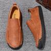 Large Size 48 Handmade Split Leather Men's Casual Shoes Comfortable Men Loafers Moccasins Men Flats Shoes Driving Shoes