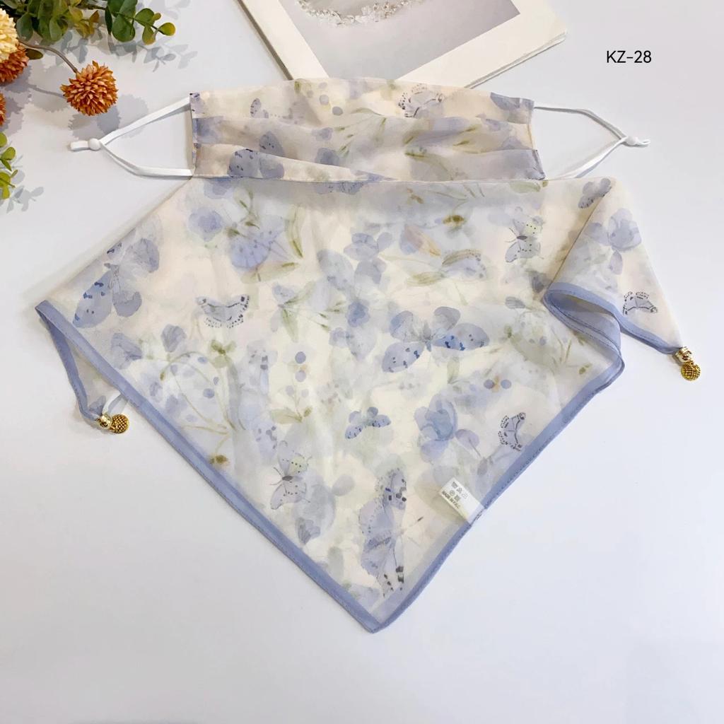 Potato buttercup yarn ice feeling breathable thin mask neck protection silk scarf cover the whole face mulberry spring summer sun protection shade spo