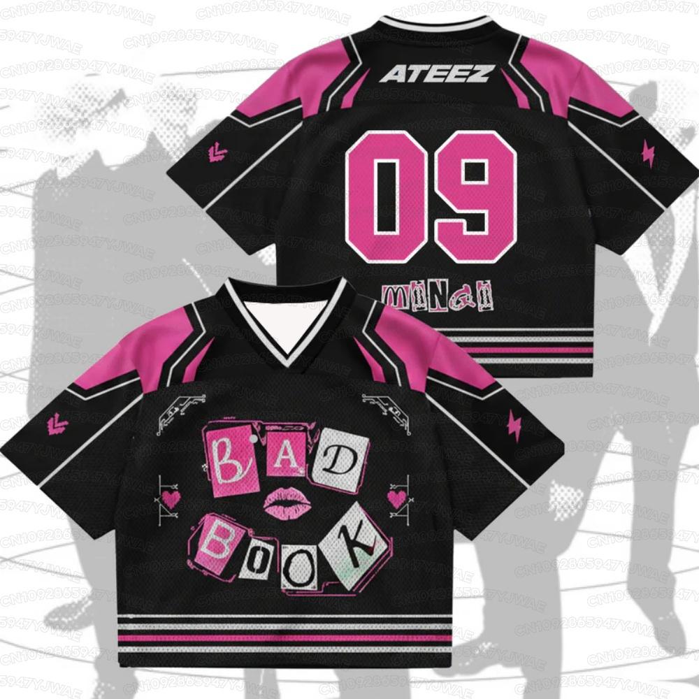 Summer Men's Women's Short Sleeve Jersey Kpop Fans Gift Golden Hour Part 5 ATEEZ Album T-shirt Tops Jsersey