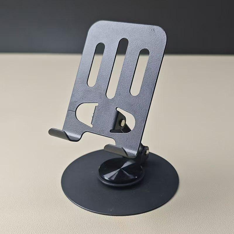 Portable Desktop Metal Mobile Phone Live Broadcast Bracket Holder Foldable and Rotating Stand Lay Flat серебряный
